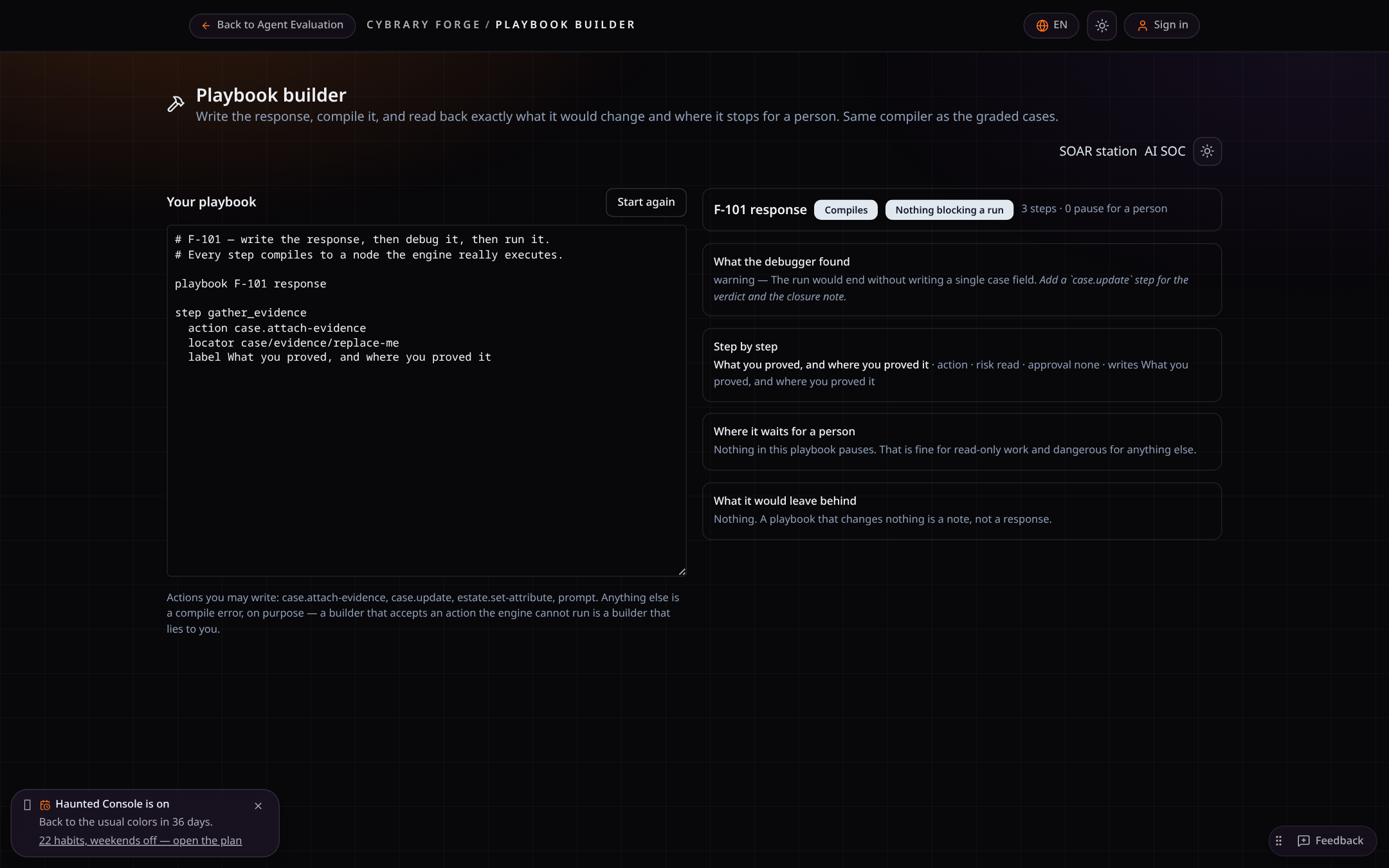 Cybrary Forge product screen